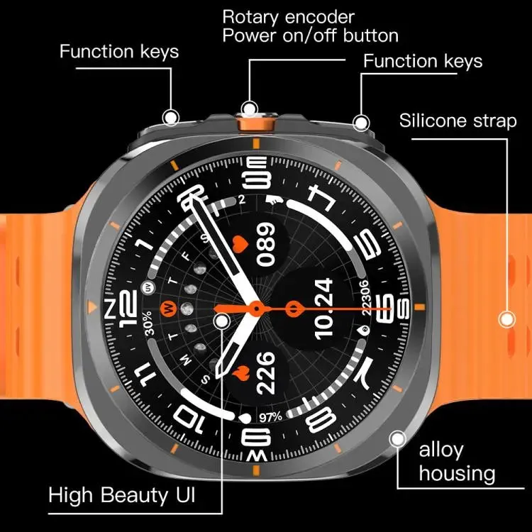 X7 1.51 inch IPS Screen Bluetooth Smart Watch Supports Healthy Monitoring(Black)