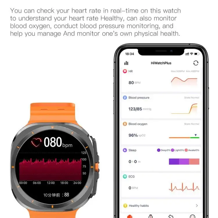 X7 1.51 inch IPS Screen Bluetooth Smart Watch Supports Healthy Monitoring(Black)