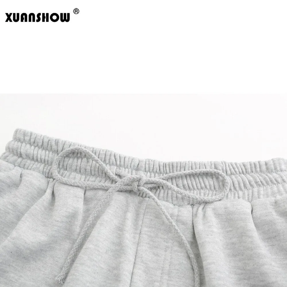 XUANSHOW New Summer Shorts Women Casual Cotton High Waist Female Sportswear Elastic With Belt Short Pants Candy Lady Hot Shorts