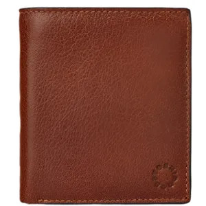 Yoshi Two Fold Brown Leather Wallet with Coin Pocket