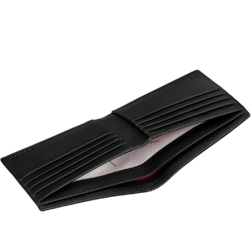 Yoshi Two Fold East West Black Leather Wallet
