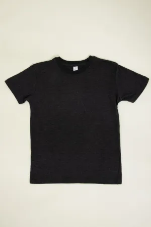 Youth Basic Crewneck T-Shirt for Boys in Black Heather | 9003-BLKHTHR