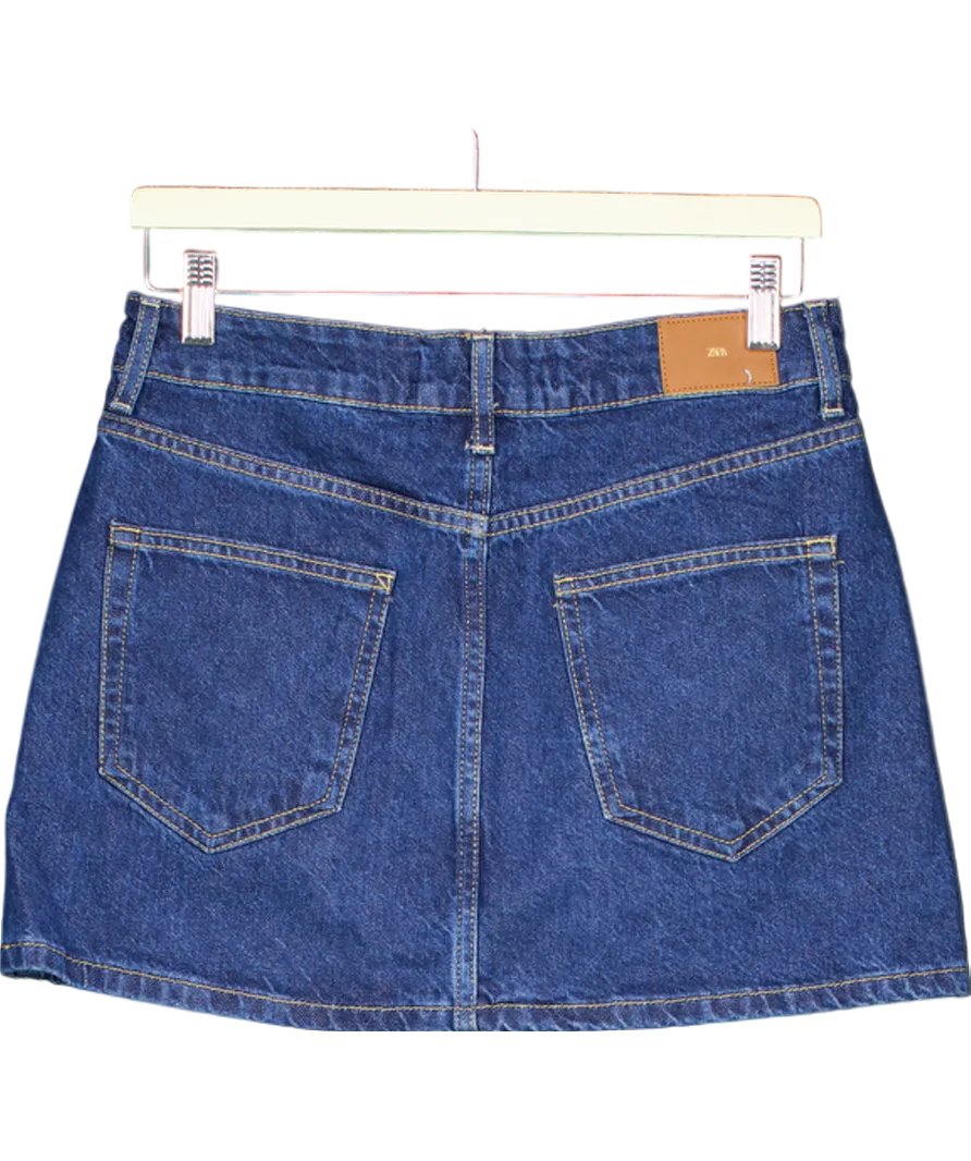 ZARA Blue Denim Skirt UK XS